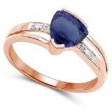 2.28 CTW Genuine Blue Sapphire And Diamond 14K R Gold Rings
