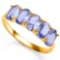 1.8 CTW GENUINE TANZANITE 10KT SOLID YELLOW GOLD RING