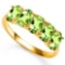 2.4 CTW GENUINE PERIDOT 10KT SOLID YELLOW GOLD RING