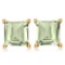2.02 CTW PERIDOT 10K SOLID WHITE GOLD SQUARE SHAPE EARRING