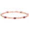 4.05 CTW RUBY 925 STERLING SILVER RED GOLD PLATED BRACELETT
