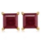 2.0 CTW RUBY 10K SOLID WHITE GOLD SQUARE SHAPE EARRING