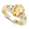 2.70 CTW Genuine Citrine And Diamond 14K Rose Gold Ring