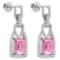 1 1/3 CTW CREATED PINK SAPPHIRE 925 STERLING SILVER EARRINGS