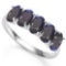 3.03 CTW GENUINE BLACK SAPPHIRE 10KT SOLID WHITE GOLD RING