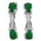 3/5 CTW EMERALD & DIAMOND 925 STERLING SILVER EARRINGS