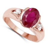 2.70 CTW Genuine Ruby And Diamond 14K Yellow Gold Ring