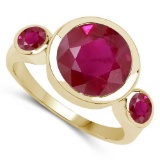 2.60 CTW Genuine Ruby 14K Yellow Gold Ring