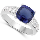 2.28 CTW Genuine Blue Sapphire And Diamond 14K w Gold Rings
