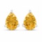 Certified 4.30 CTW Genuine Citrine And 14K White Gold Earrings Center Stone 4.30 CTW Pear Center Sto