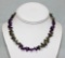 150.01 CTW Natural Amethyst And Moon Stone Necklace
