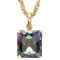 0.9 CTW MYSTICS GEMSTONE 10K SOLID YELLOW GOLD OCTWAGON SHAPE PENDANT