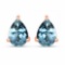 Certified 4.50 CTW Genuine Aquamarine And 14K Rose Gold Earrings Center Stone 4.50 CTW Pear Center S