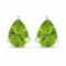 Certified 4.40 CTW Genuine Peridot And 14K White Gold Earrings Center Stone 4.40 CTW Pear Center Sto