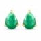 Certified 4.50 CTW Genuine Emerlad And 14K Yellow Gold Earrings Center Stone 4.50 CTW Pear Center St