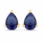 Certified 4.50 CTW Genuine Blue Sapphire And 14K Yellow Gold Earrings Center Stone 4.50 CTW Pear Cen