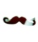 RED MUSTACHE SHAPPED DUAL FINGER RING