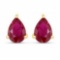 Certified 4.50 CTW Genuine Ruby And 14K Yellow Gold Earrings Center Stone 4.50 CTW Pear Center Stone