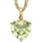 0.7 CTW GREEN AMETHYST 10K SOLID YELLOW GOLD HEART SHAPE PENDANT