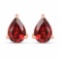 Certified 4.50 CTW Genuine Garnet And 14K Rose Gold Earrings Center Stone 4.50 CTW Pear Center Stone