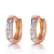 0.85 CTW 14K Solid Rose Gold Hoop Huggie Earrings Aquamarine