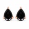 Certified 4.50 CTW Genuine Black Sapphire And 14K Rose Gold Earrings Center Stone 4.50 CTW Pear Cent