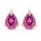 Certified 4.50 CTW Genuine Pink Tourmaline And 14K Rose Gold Earrings Center Stone 4.50 CTW Pear Cen