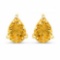 Certified 4.30 CTW Genuine Citrine And 14K Yellow Gold Earrings Center Stone 4.30 CTW Pear Center St
