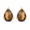 Certified 4.50 CTW Genuine Smoky Quartz And 14K Yellow Gold Earrings Center Stone 4.50 CTW Pear Cent