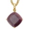 1.4 CTW RUBY 10K SOLID YELLOW GOLD CUSHION SHAPE PENDANT