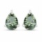 Certified 4.10 CTW Genuine Green Amethyst And 14K White Gold Earrings Center Stone 4.10 CTW Pear Cen