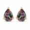 Certified 4.20 CTW Genuine Mystic Topaz And 14K Rose Gold Earrings Center Stone 4.20 CTW Pear Center