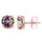 1.49 CT MYSTIC QUARTZ 10KT SOLID ROSE GOLD EARRING