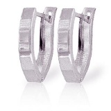 14K Solid White Gold Velvet Nights Huggie Earrings