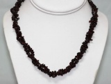 270.01 CTW Natural Garnet Double Twisted Row Necklace