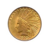 Early Gold Bullion $10 Indian Uncirculated