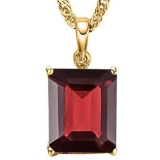 1.1 CTW GARNET 10K SOLID YELLOW GOLD OCTWAGON SHAPE PENDANT