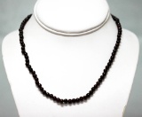 98.70 CTW Garnet round beads Necklace