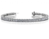 14K WHITE GOLD 4 CTW G-H VS2/SI1 PRINCESS CUT BRACELET