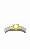 .925 STERLING SILVER RING W/WHITE & YELLOW CZ
