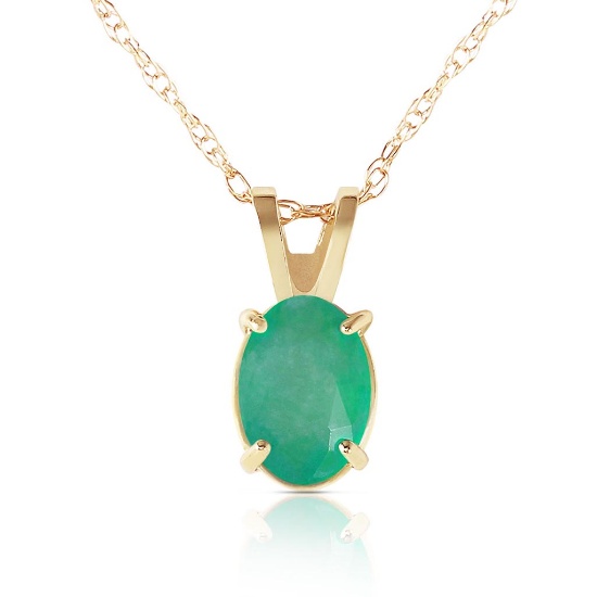 0.75 Carat 14K Solid Gold Necklace Natural Emerald