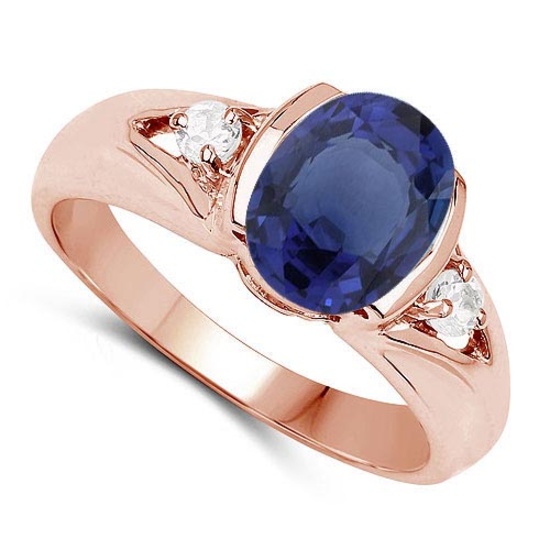 2.70 CTW Genuine Tanzanite And Diamond 14K Yellow Gold Ring