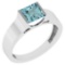 Certified 0.75 Ctw Aquamarine 18k White Gold Ring