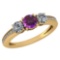 Certified 1.06 Ctw Amethyst And Diamond Wedding/Engagement Style 14K Yellow Gold Halo Ring (VS/SI1)