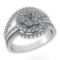 Certified 0.76 Ctw Diamond Ring For womens New Expressions of Love collection 14K White Gold