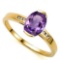 1.00 CTW AMETHYST & GENUINE DIAMOND 10K SOLID YELLOW GOLD RING