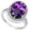 3.76 CTW AMETHYST & DIAMOND 10KT SOLID GOLD RING