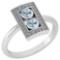 Certified 0.31 Ctw Blue Topaz And Diamond 14K White Gold Halo Ring (VS/SI1)