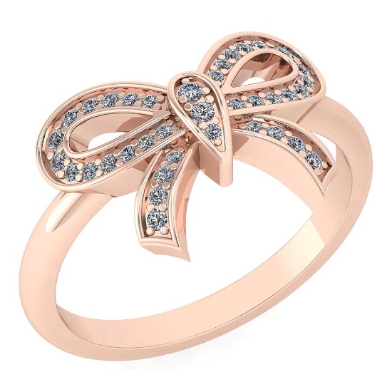 Certified 0.24 Ctw Diamond Ring For womens New Expressions of Love collection 14K Rose Gold