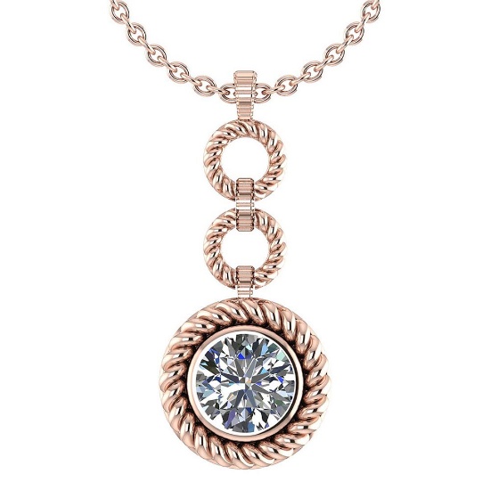 Certified 1.50 Ctw Diamond Necklace For womens New Expressions of Love collection 14K Rose Gold